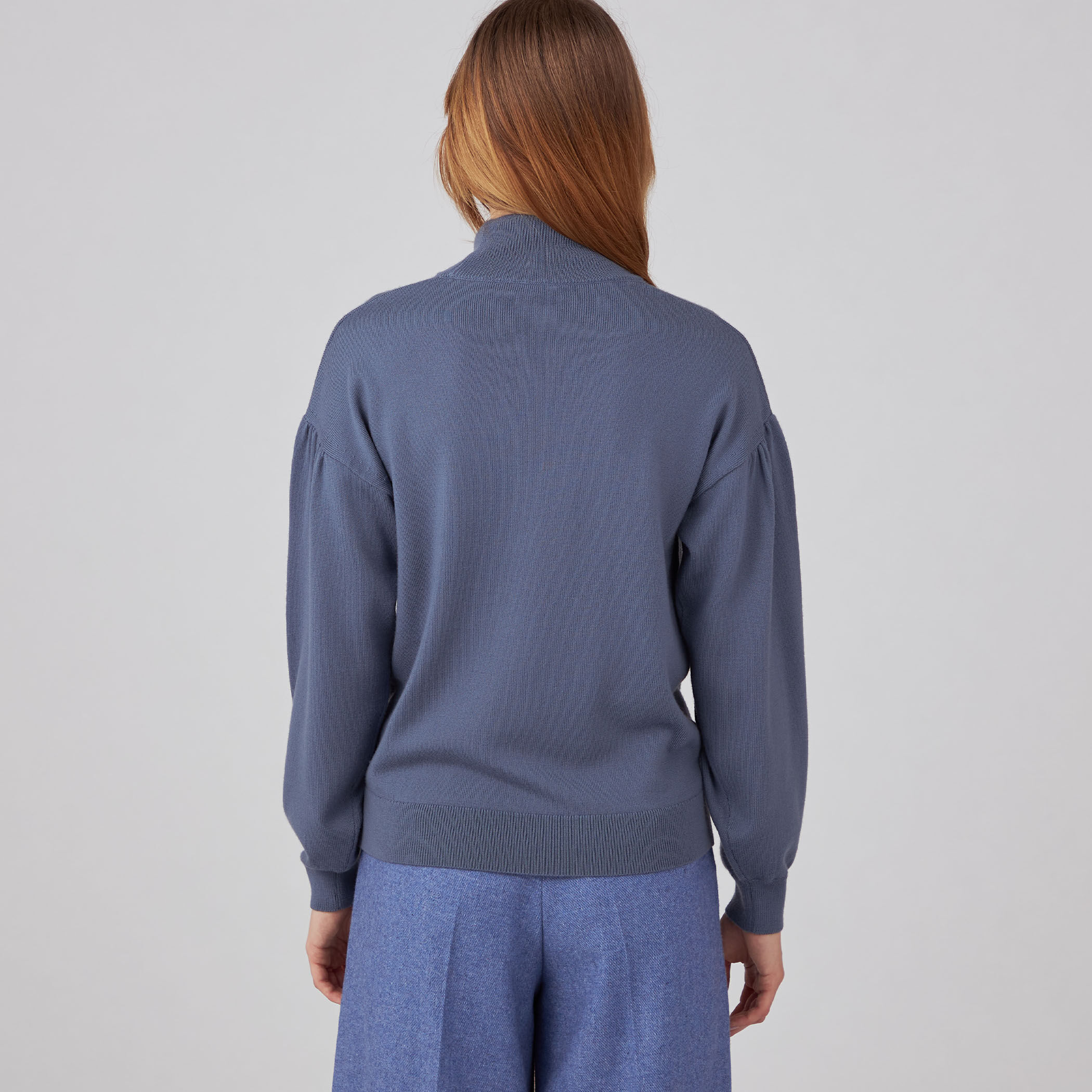 ★セール♪★BCBGMAXAZRIA ケープスリーブガウン★ ケービーエフ KBF ダブルドロストギャザースリーブシャツ （BLUE