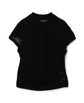 Mame Kurogouchi Lace Stripe Knitted Top