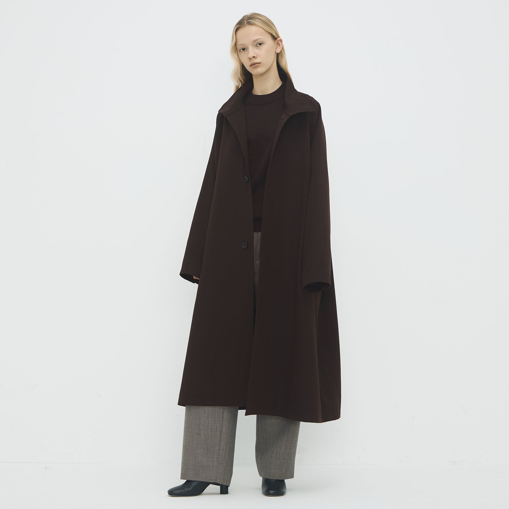 CABaN ウールギャバジン スタンドカラーコート ベージュ Sサイズ CABaN ステンカラーコート コート ウールギャバジン スタンドカラー