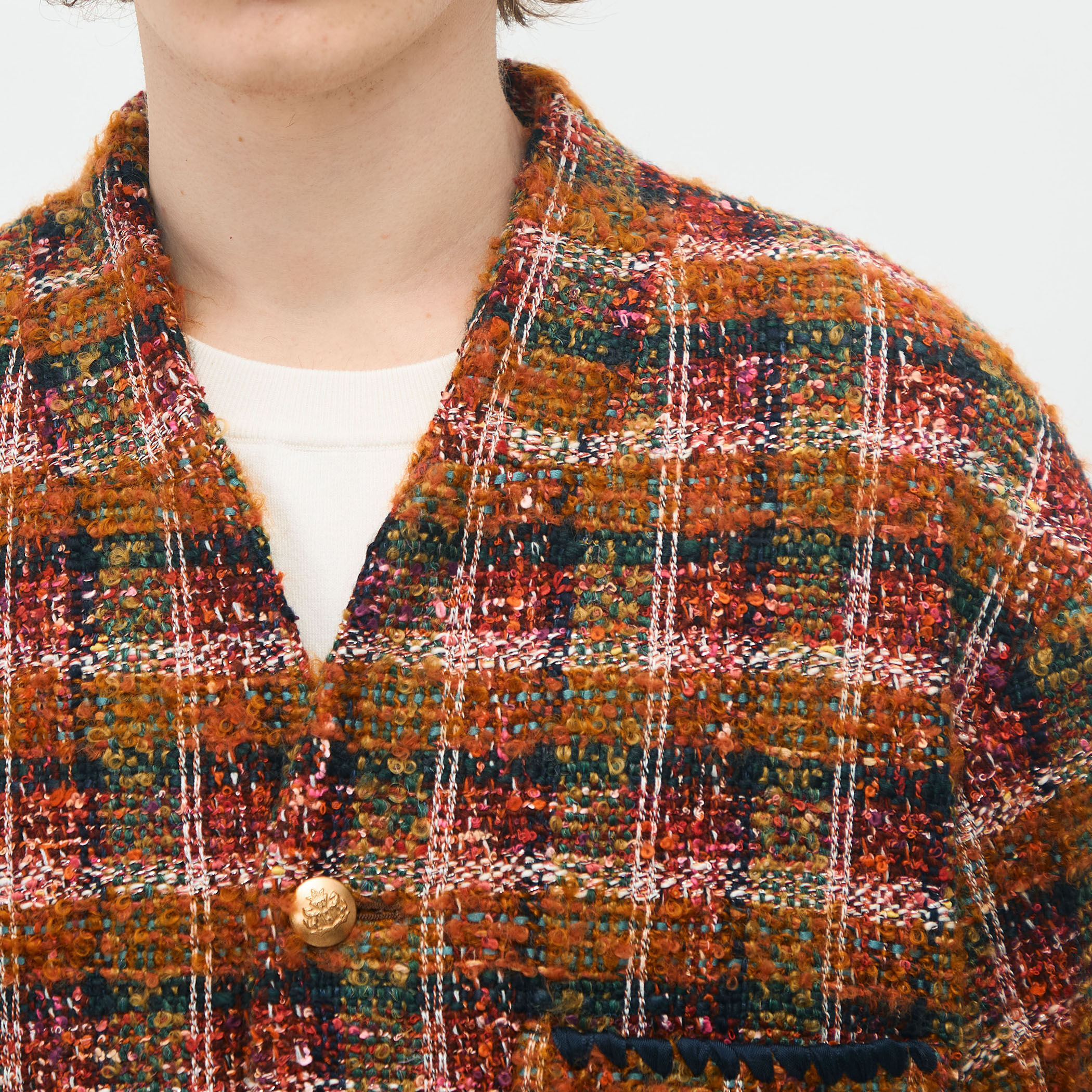 RIER PARIS トゥモローランド　ノーカラージャケット セール】 コットンシルクタイプライター ノーカラージャケット