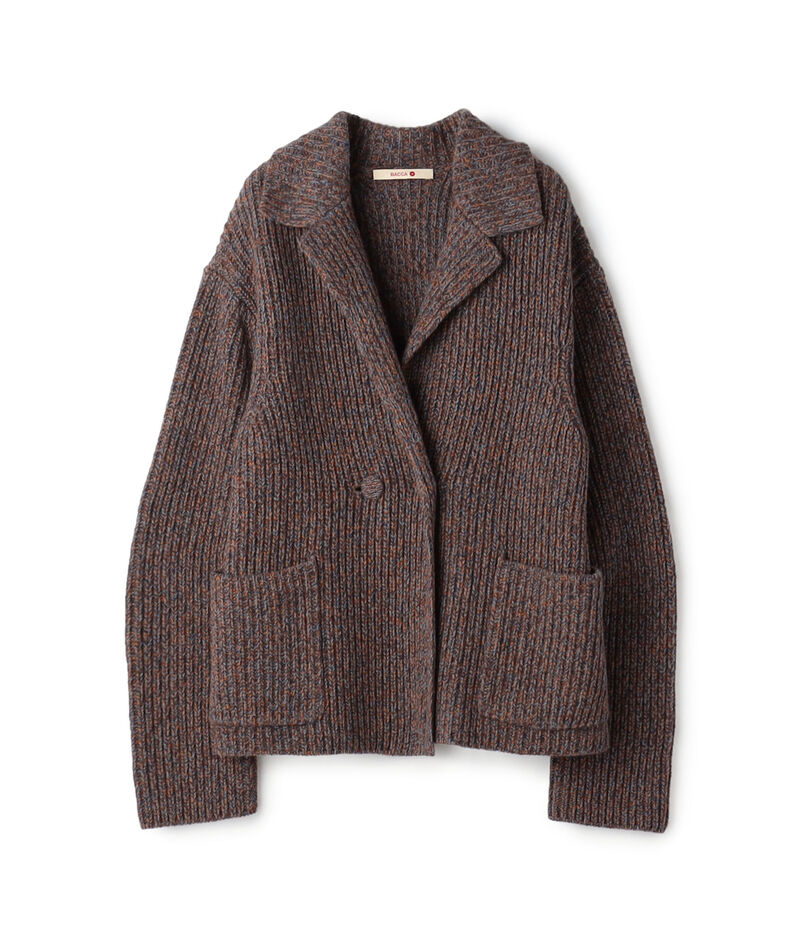 ウールナイロンメランジ ジャケットカーディガン ウールナイロンメランジ ジャケットカーディガン