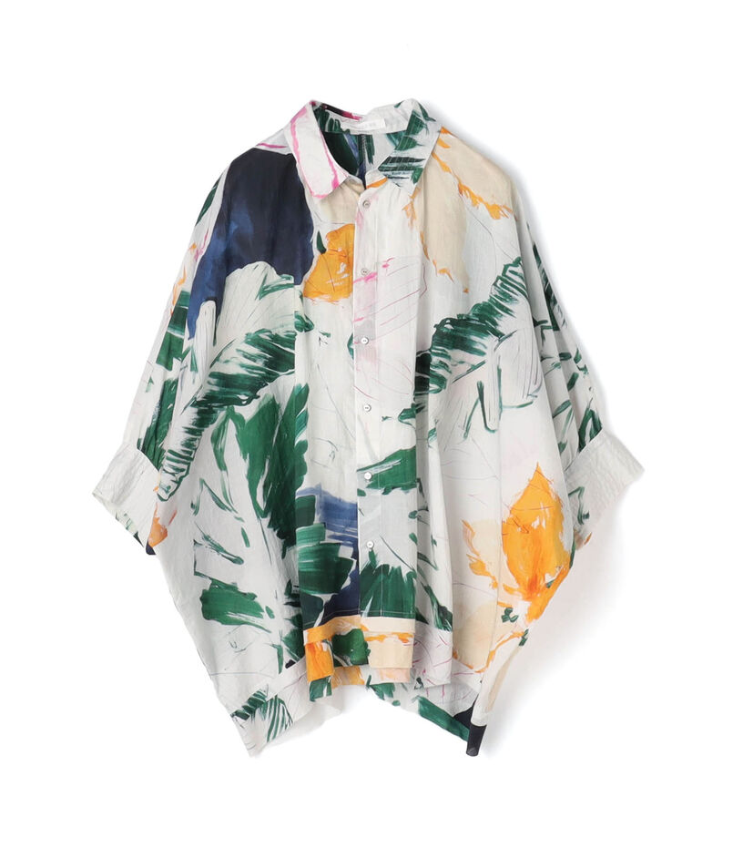 インドコットンプリント ワイドシャツ