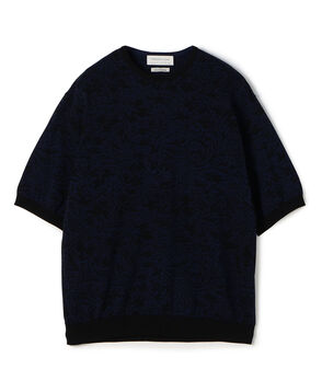 TOMORROWLAND tricot ペイズリー柄 コットンハーフスリーブ ニット