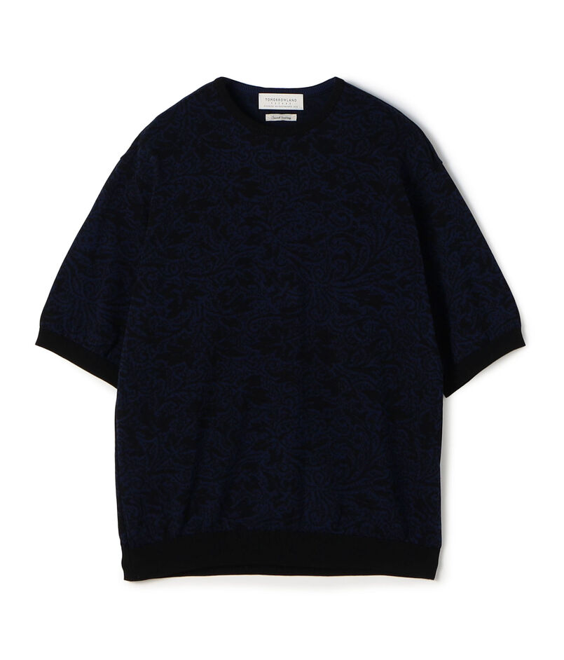 TOMORROWLAND tricot ペイズリー柄 コットンハーフスリーブ ニット
