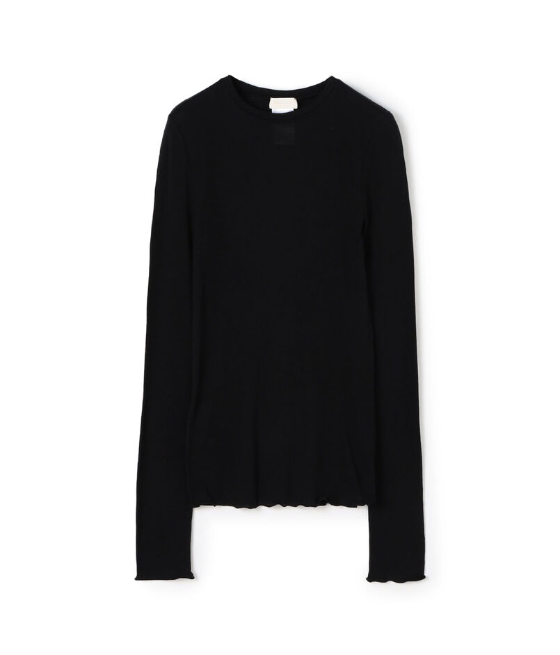 コットンシルクリブ クルーネックプルオーバー