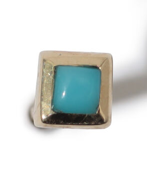 Metier Mini Bezel Set Princess Gemstone Studs 片耳ピアス