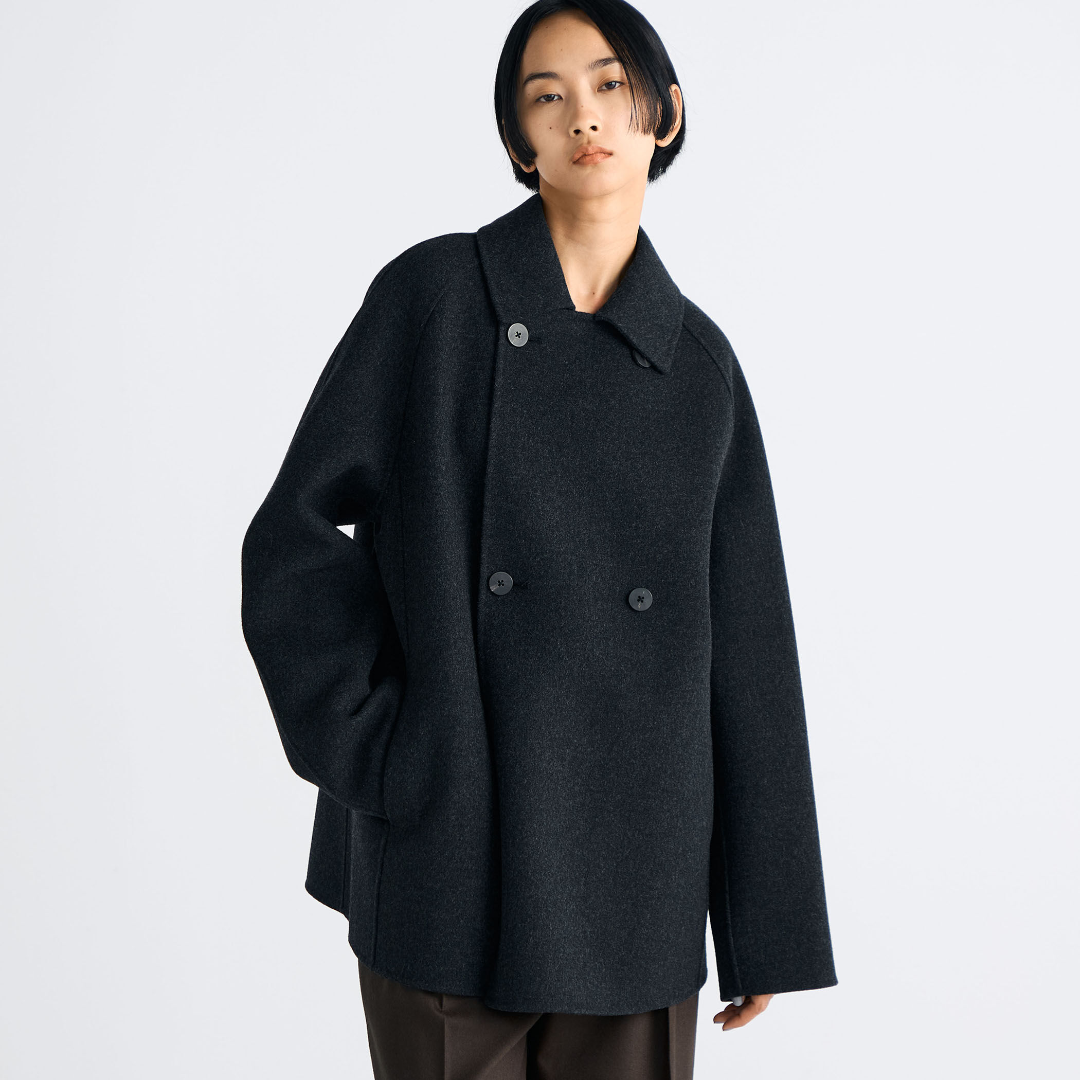 週末限定値下○nestrobe ウールカシミヤダブルブレストショートコート ウールカシミヤダブルブレストコート（ピーコート）｜NOLLEY'S