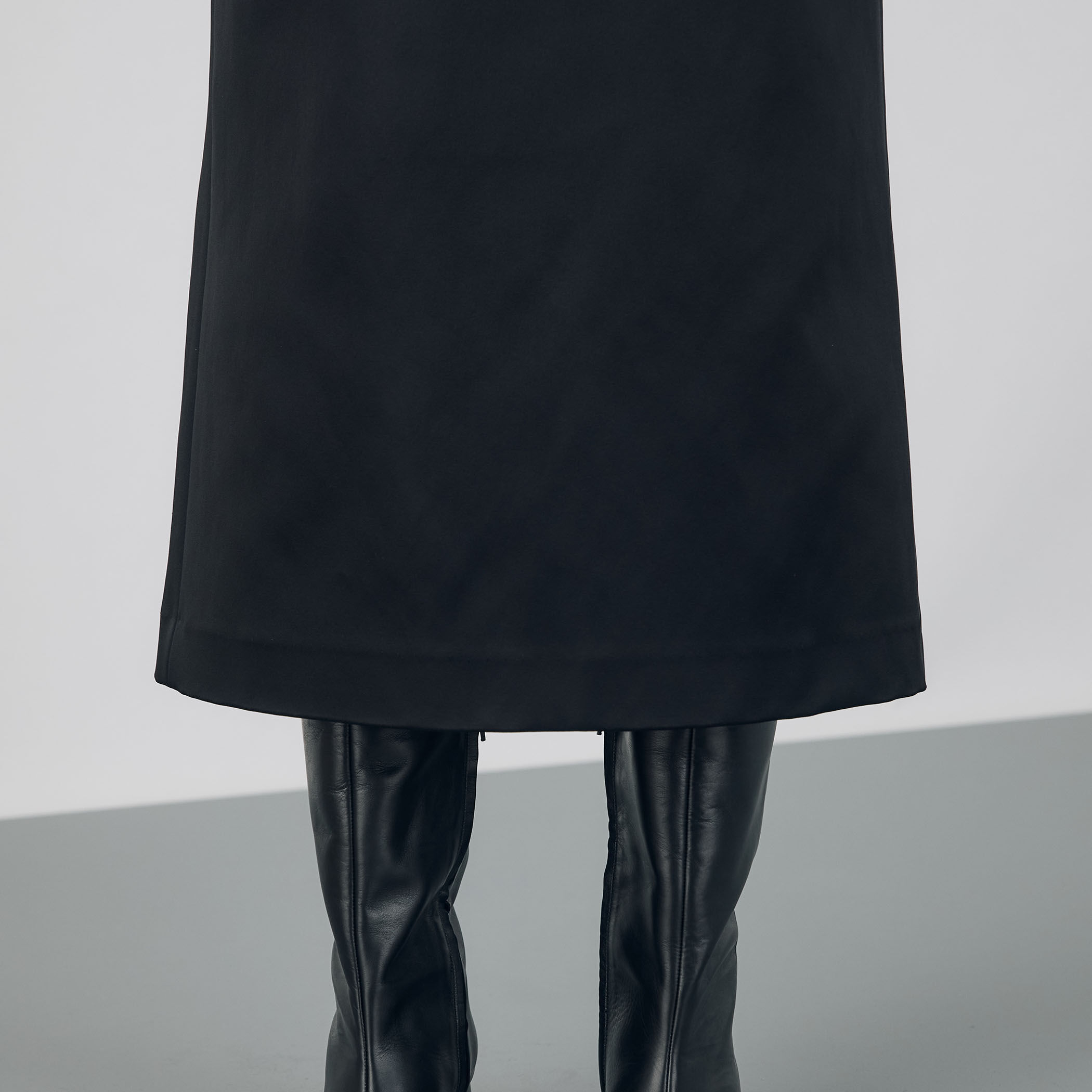 ナイロンハイカウントダブルクロス Vネックワンピース