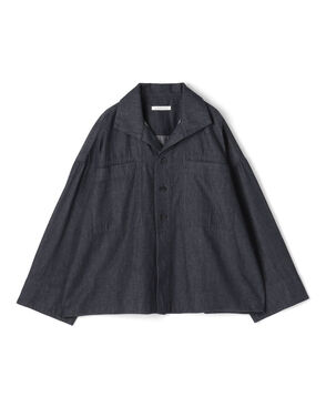 コットンダンガリー オープンカラーシャツ