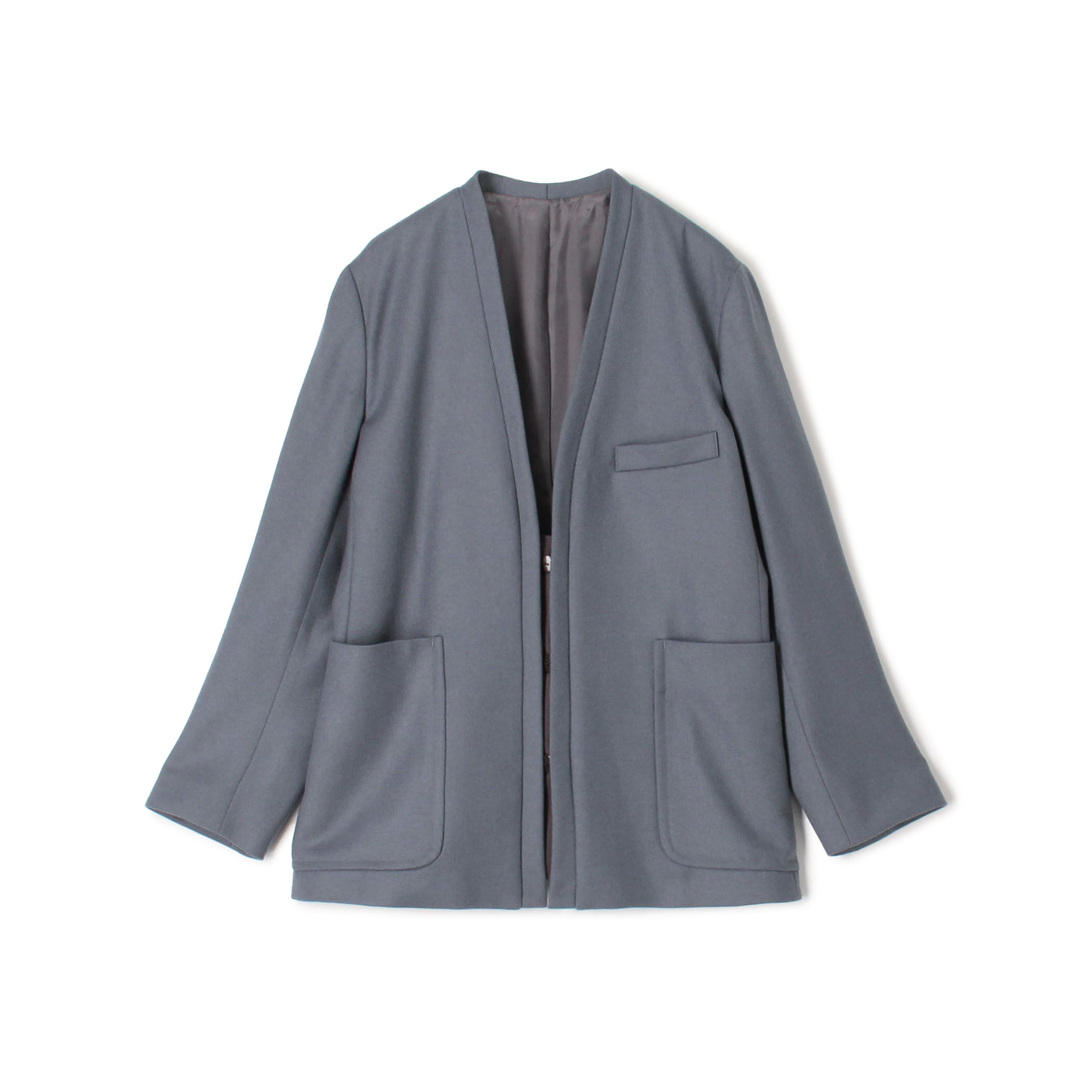 100%正規品 Sakaki the カシミヤ ノーカラージャケット 肉厚 ウール ジャケット・アウター