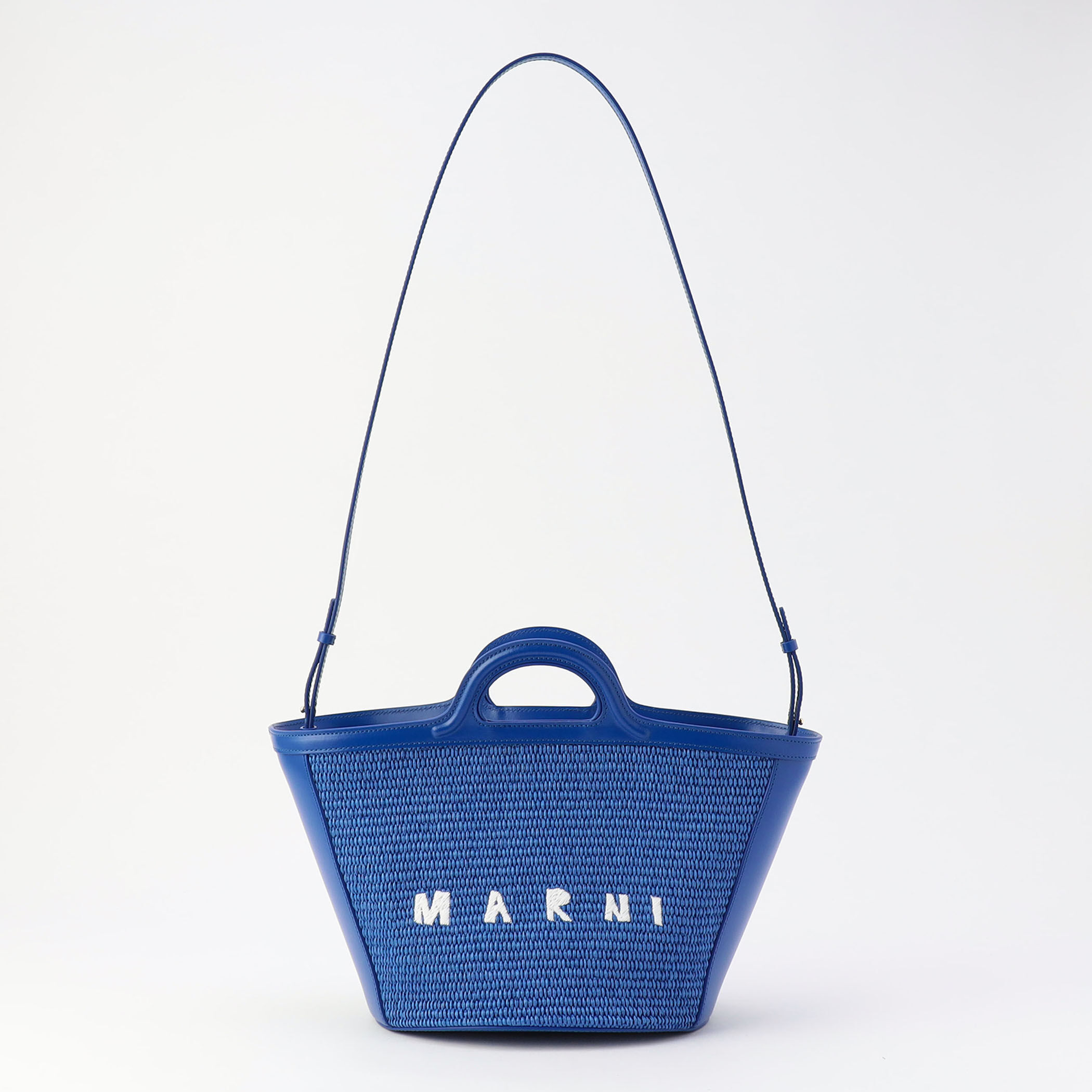 Tropicalia Small Bag in brown leather and raffia-effect