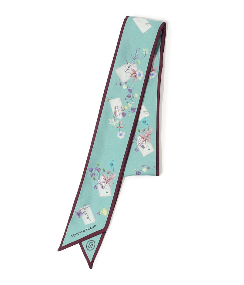 ATELIER TOMORROW FLOWER LETTER シルク ボウタイスカーフ