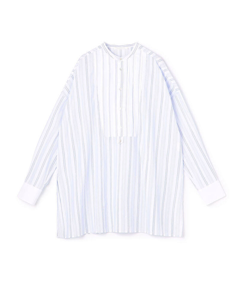 ■コットン スタンドカラー ブザムシャツ