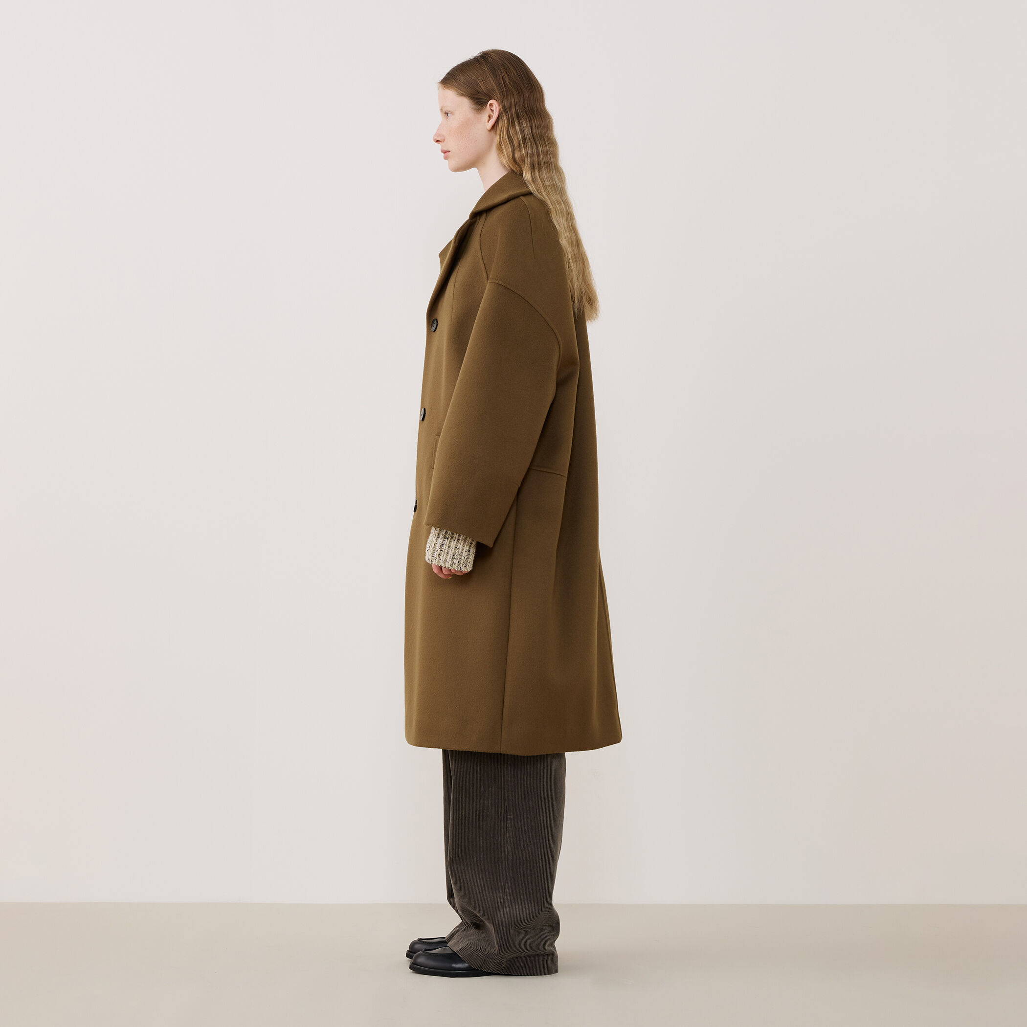 ウールダブルフェイス オーバルロングコート｜トゥモローランド 公式通販