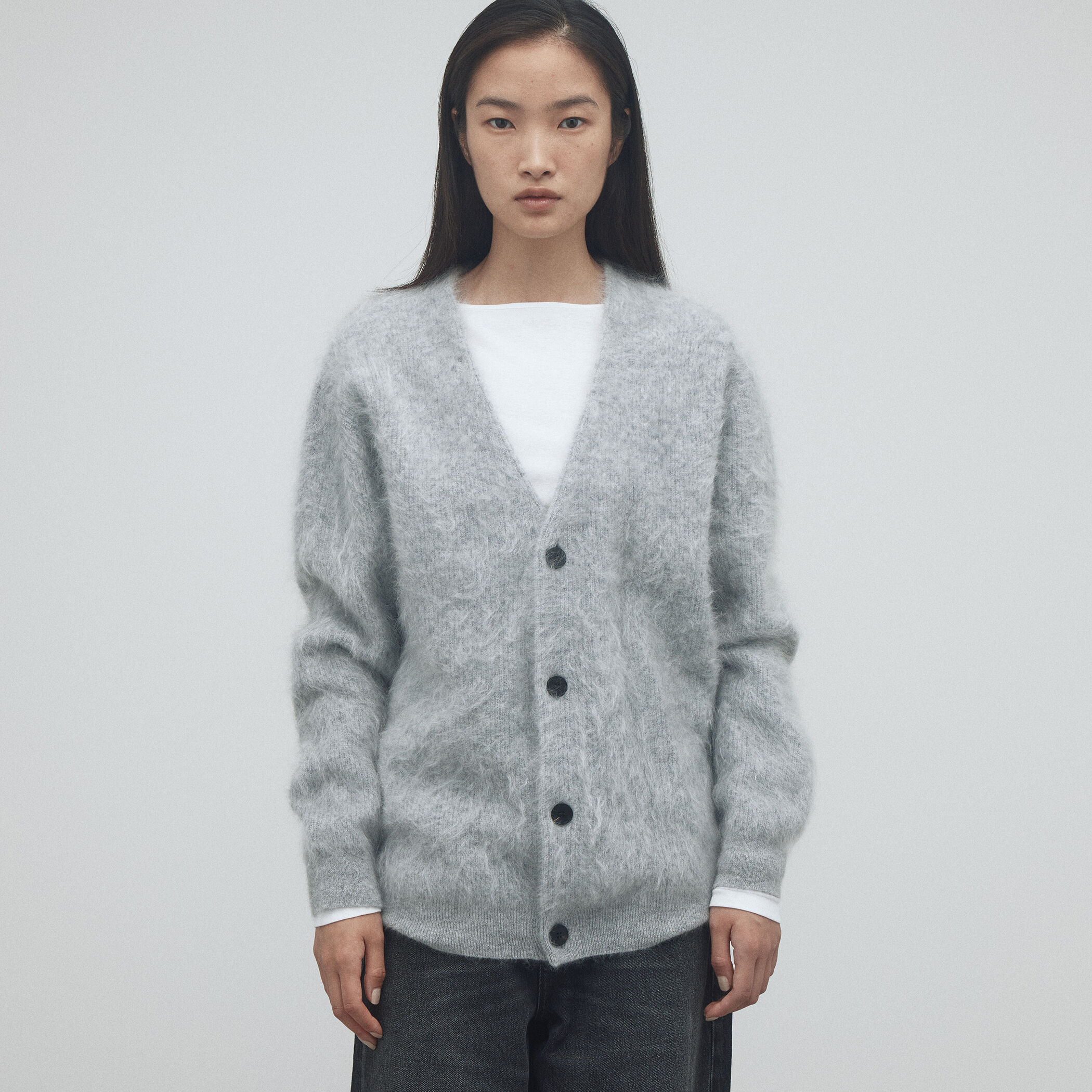 23区　グレー ファー付きカーディガン サイズ46 カシミヤ　ラビット　新品 WEB先行予約】カシミヤ ファーニット カーディガン｜トゥモローランド