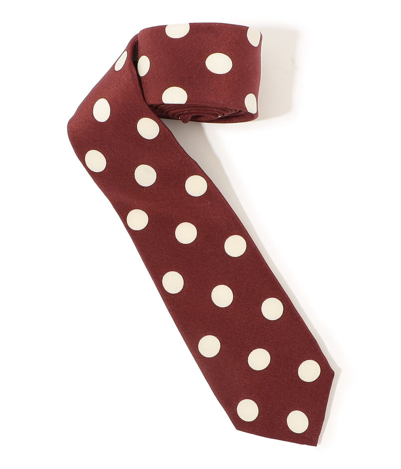 MAISON et VOYAGE シルクプリント 12mmドット ナロータイ