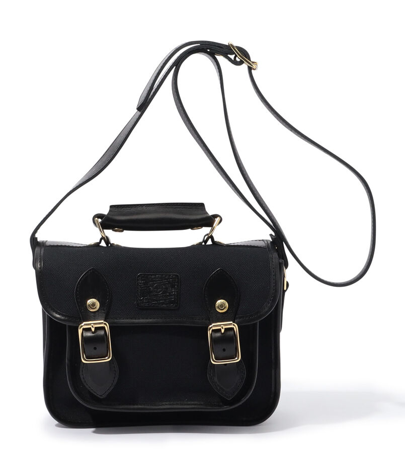 GLENROYAL ブライドルレザー&times;キャンバス サッチェルバッグ