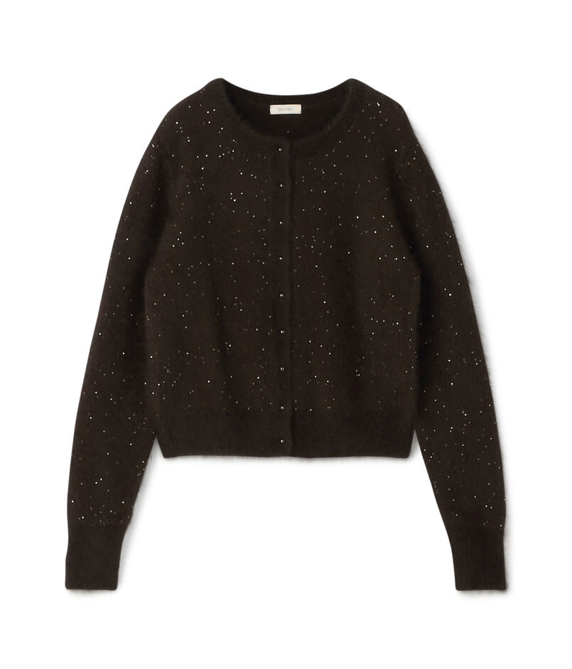 フォックスカシミヤ クルーネックカーディガン