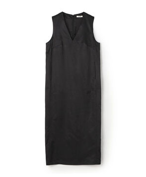 コットンレーヨンモールスキン Vネックワンピース