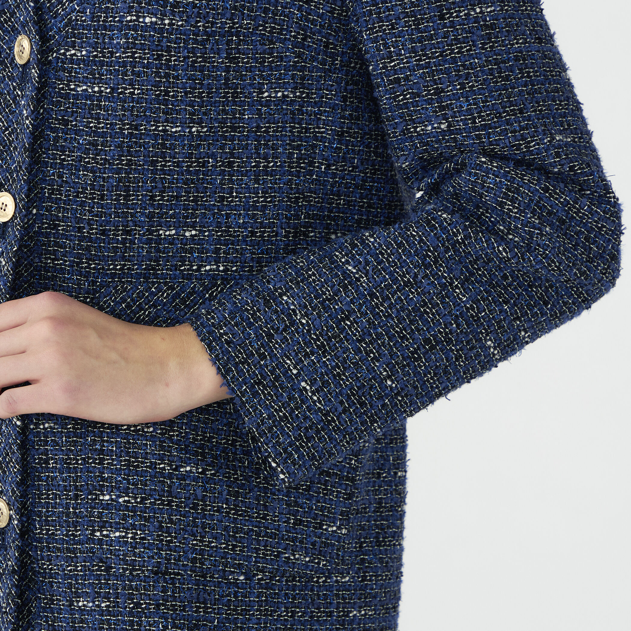 WEB先行予約】エアリーファンシーツイード Vカラージャケット