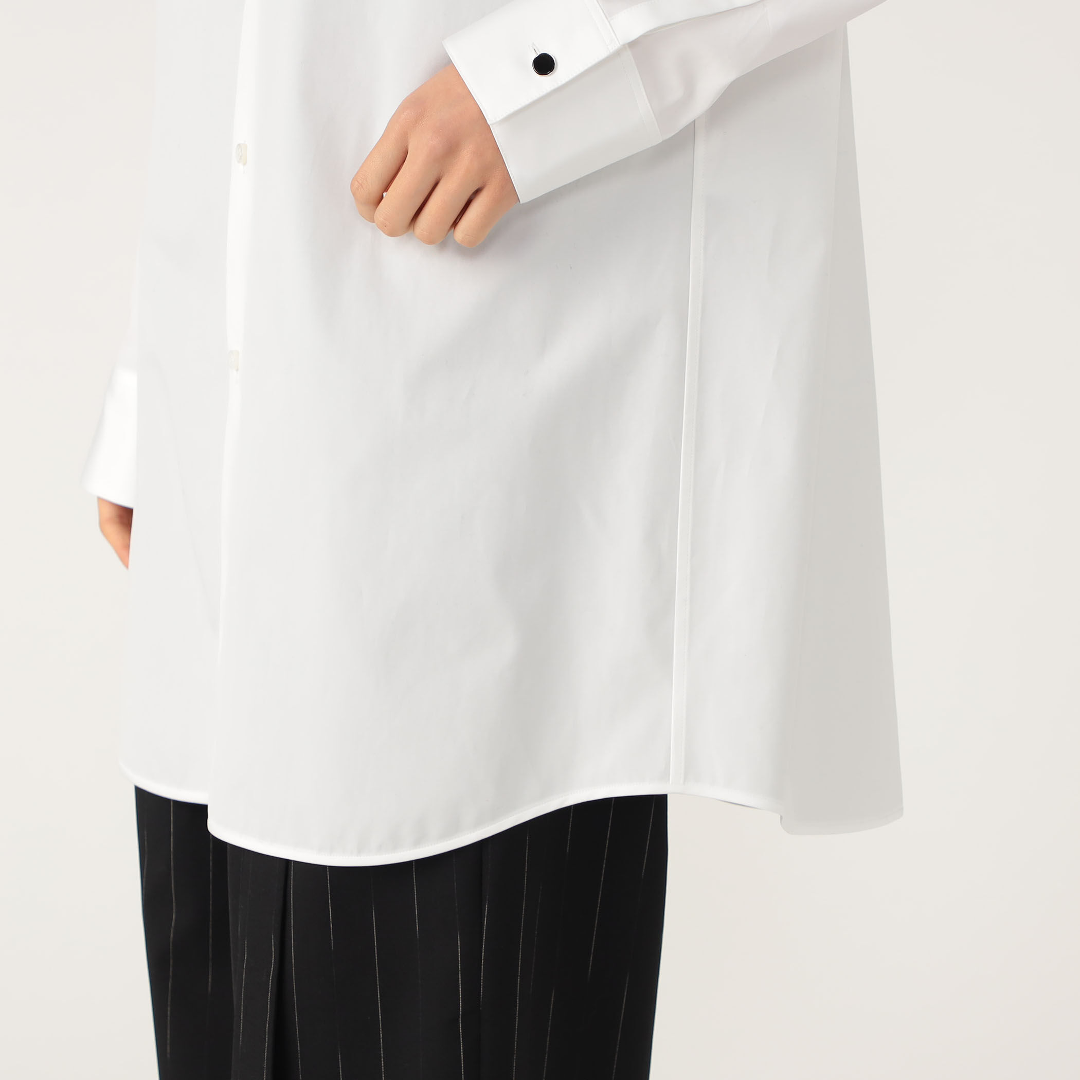 TOMORROWLAND .B コットン ストライプロングシャツ