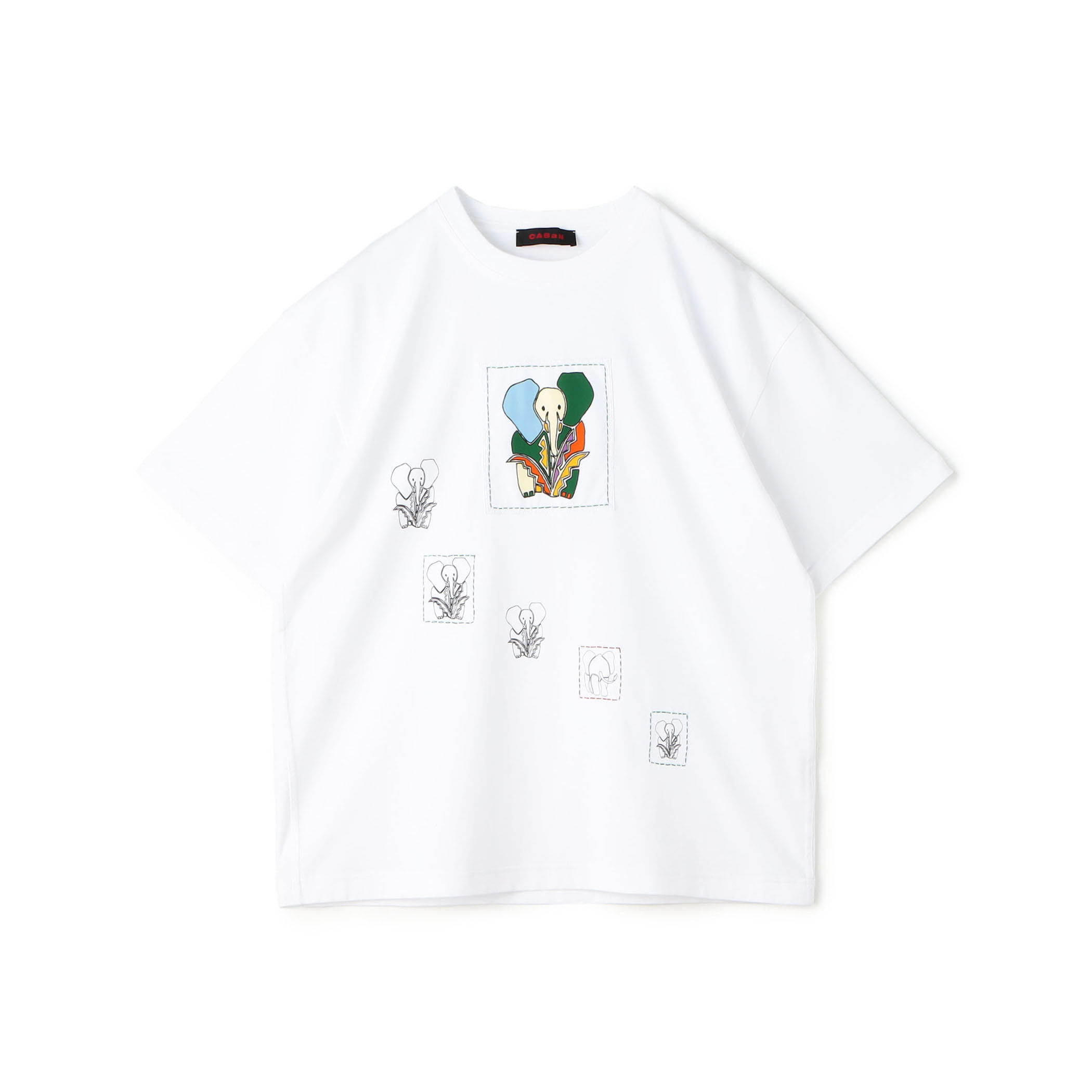 適切な価格 CABaN ドライスビンコットン ELEPHANTマーチエンブロイダリーT Tops