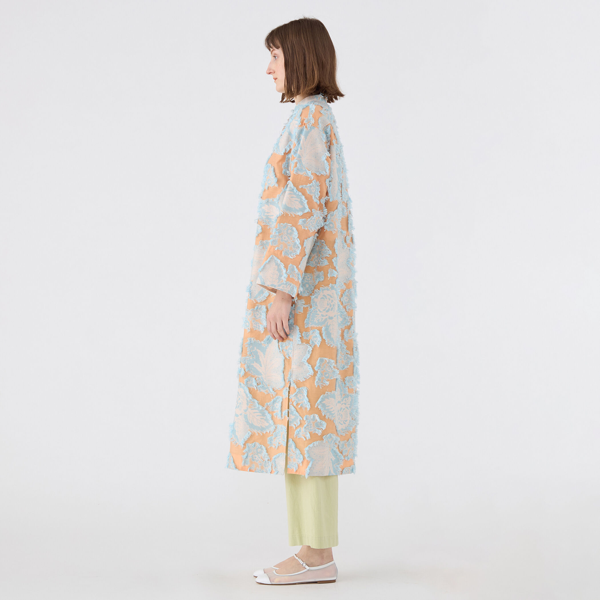 カットジャカード バンドカラーシャツワンピース｜トゥモローランド