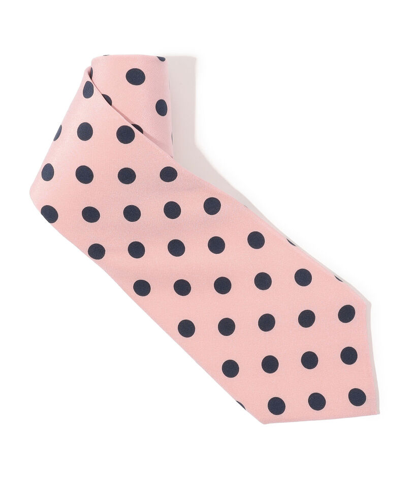 MAISON et VOYAGE シルクプリント 12mmドット ワイドタイ