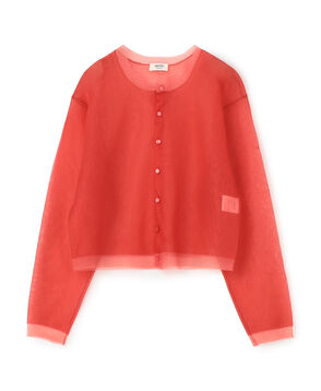 シアーレイヤー クルーネックカーディガン