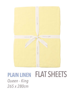 プレーンリネン フラットシーツ（クイーン～キング）