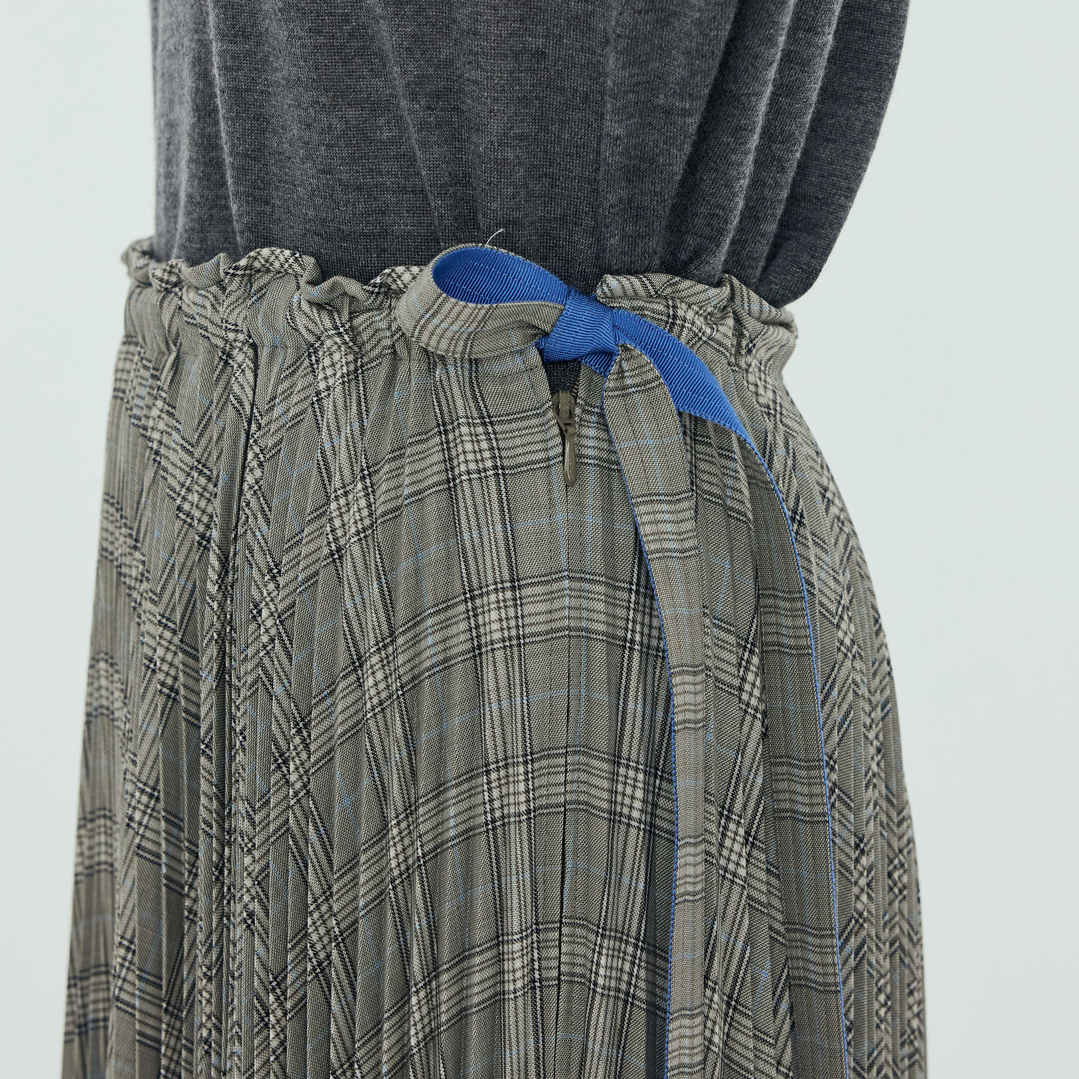 TOMORROWLAND .B マドラスチェック プリーツスカート