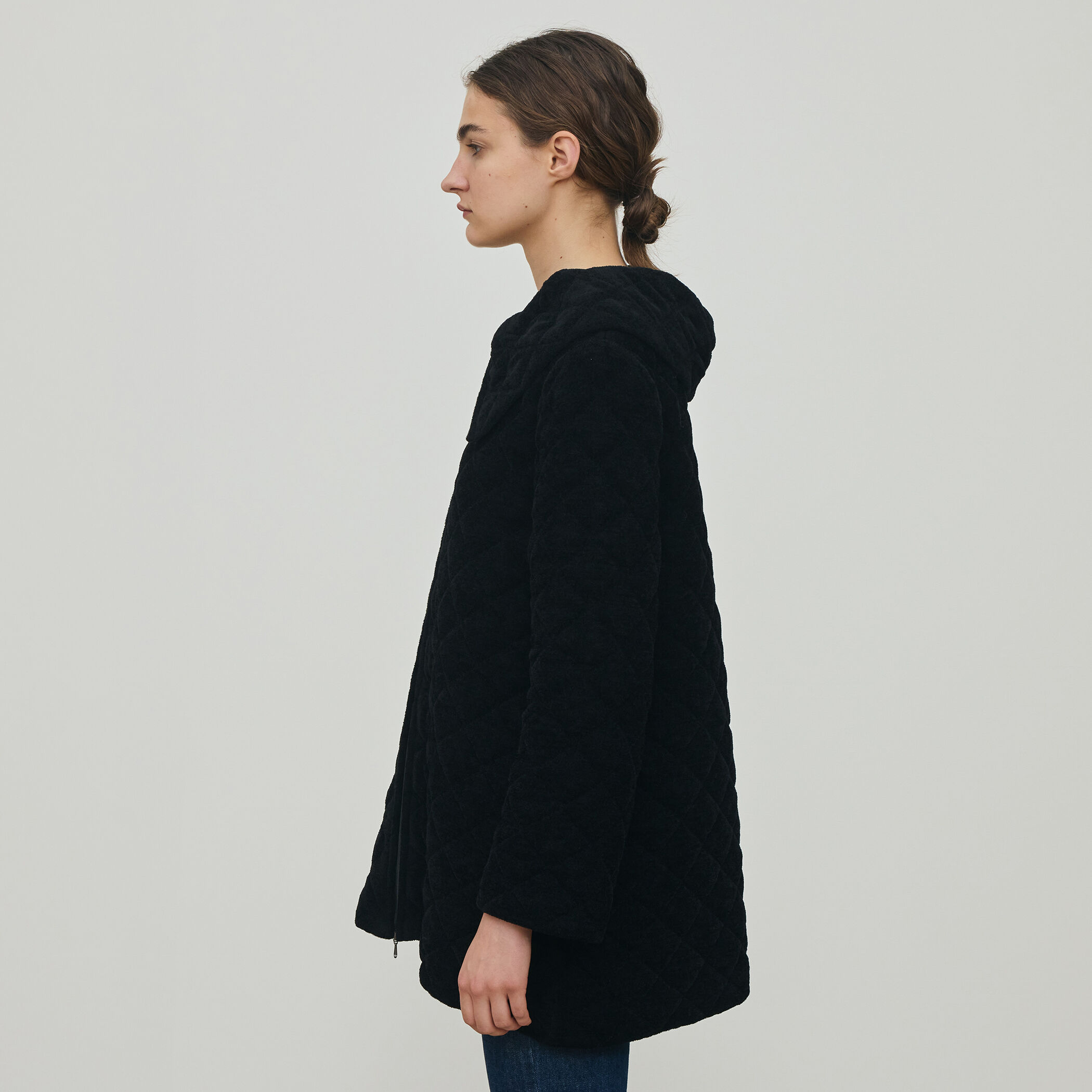 キルティングベロアニット ビックカラーコート｜トゥモローランド 公式通販