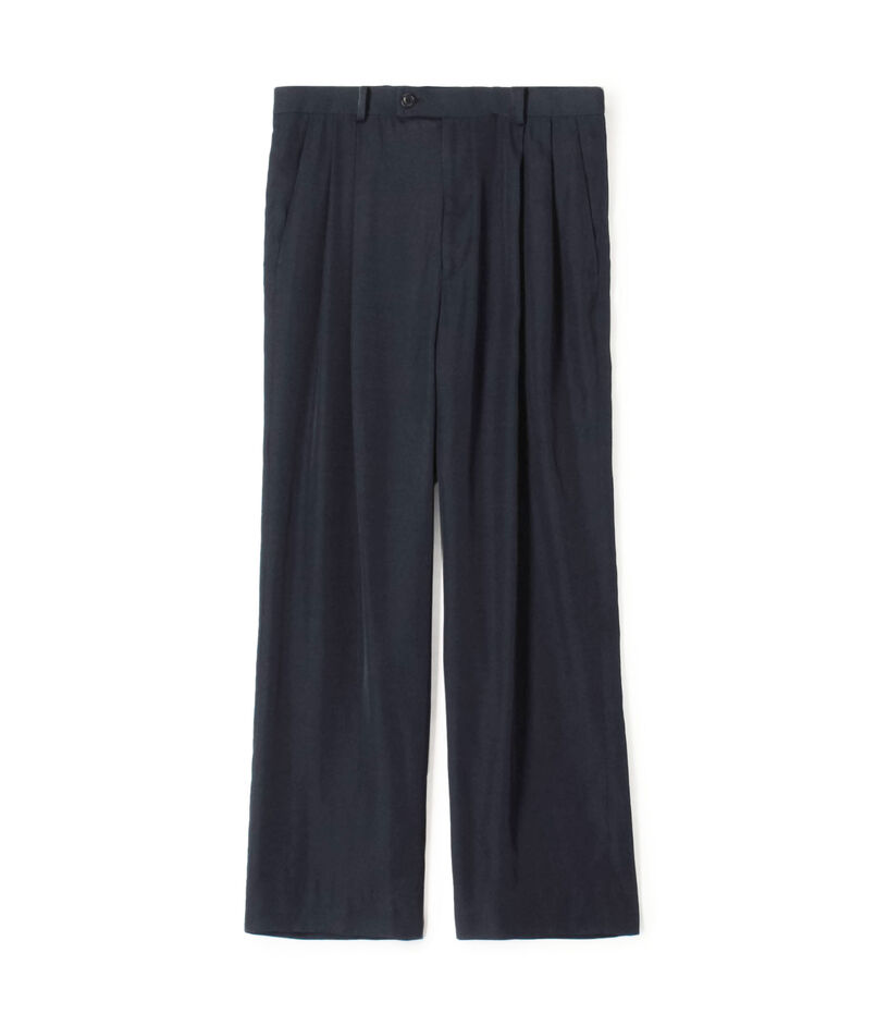 CABaN レーヨンシルクツイル 2タックワイドテーパードパンツ