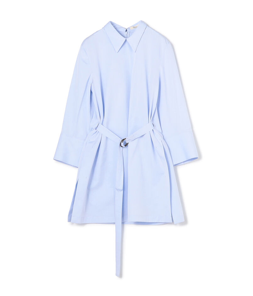 コンパクトコットン ウィングカラーチュニックブラウス