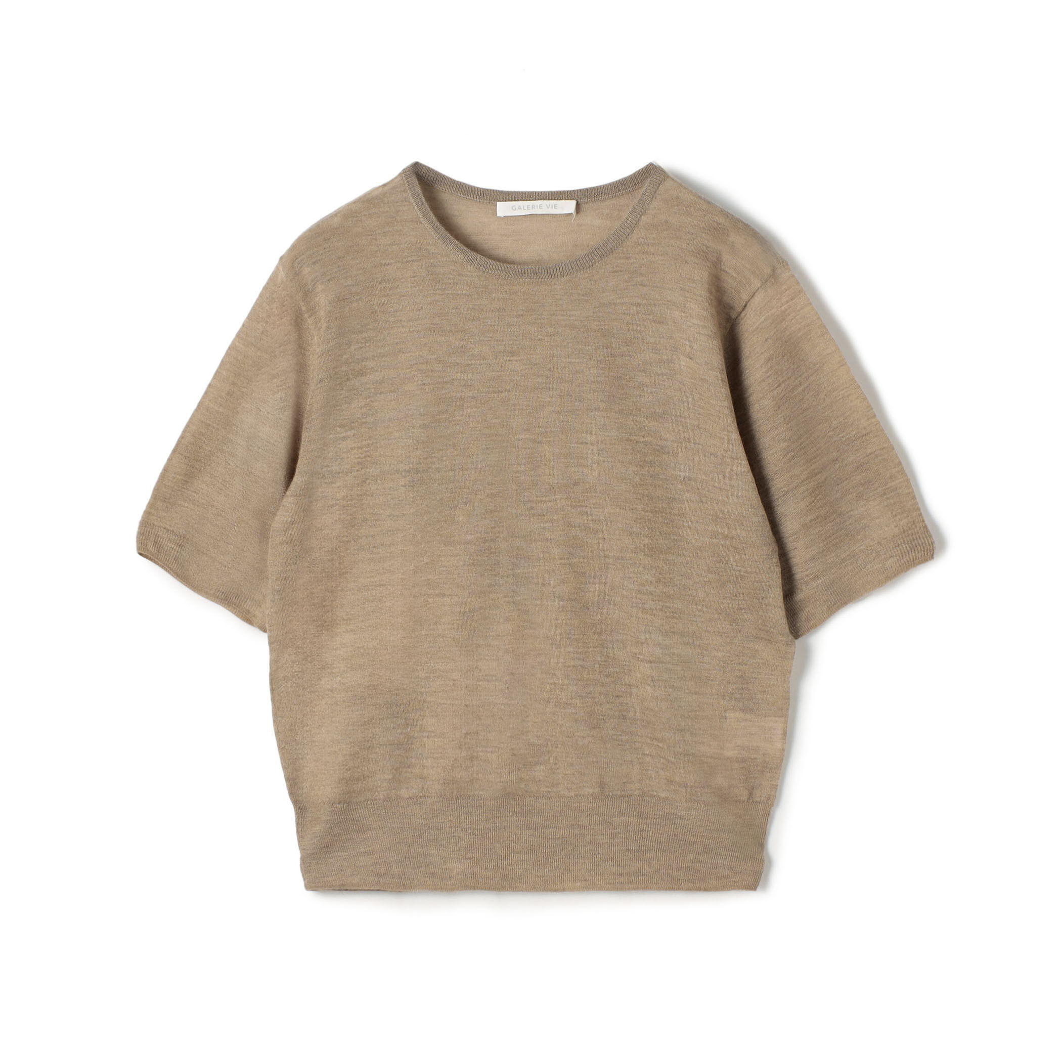 ウーステッドカシミヤ ハーフスリーブプルオーバー