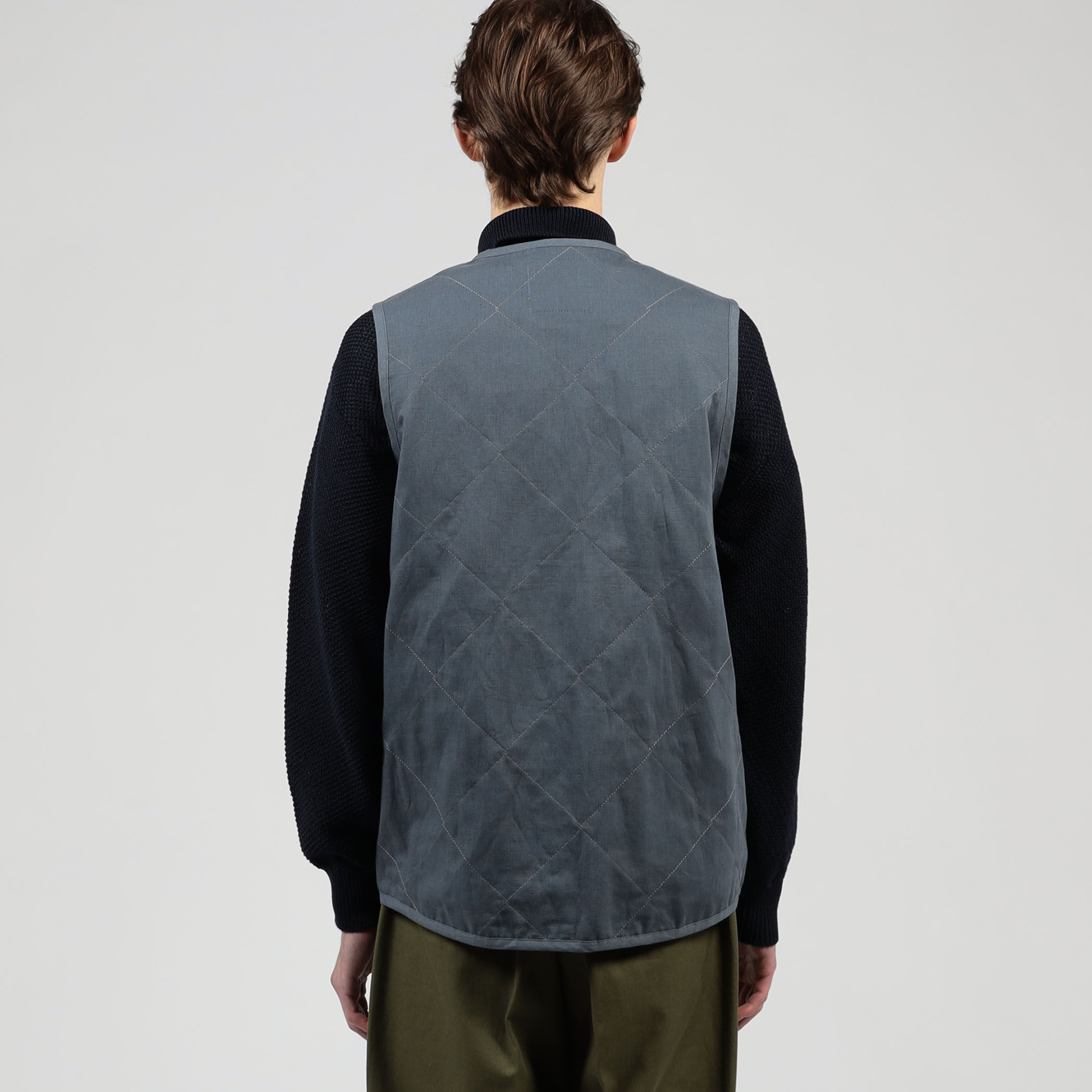 別注】LAVENHAM UNWADDED THORNHAM リネンコットン キルティングベスト
