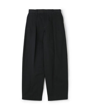 コットンリネンスラブ 1プリーツカーブパンツ