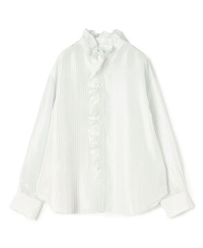 シルクハブタエ フリルカラーシャツ