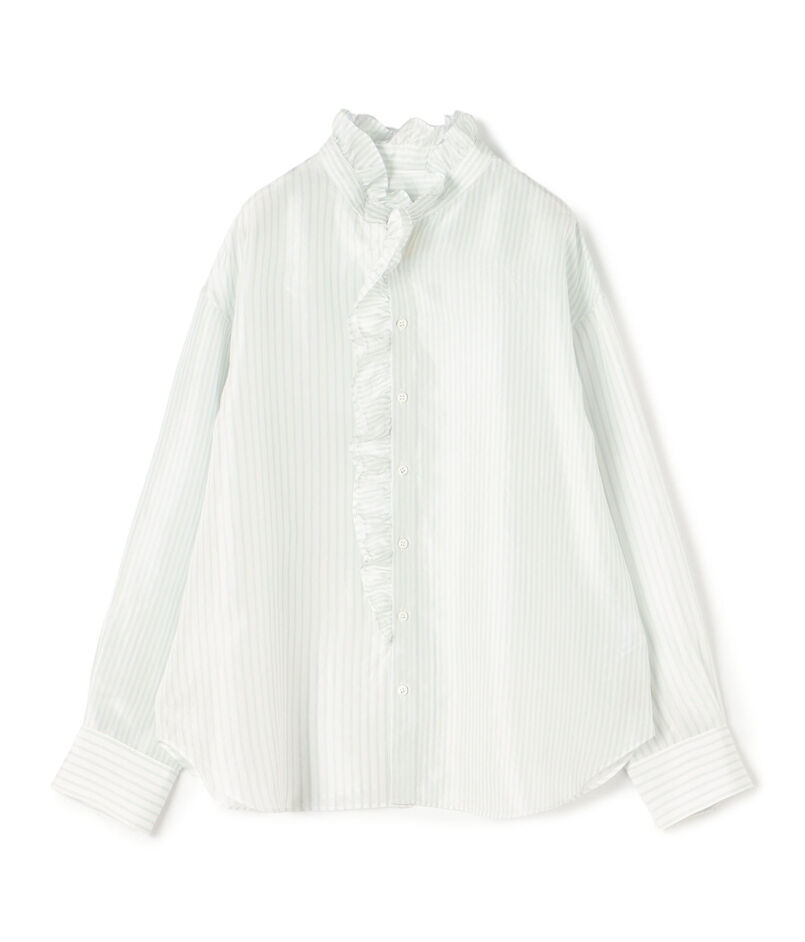 シルクハブタエ フリルカラーシャツ