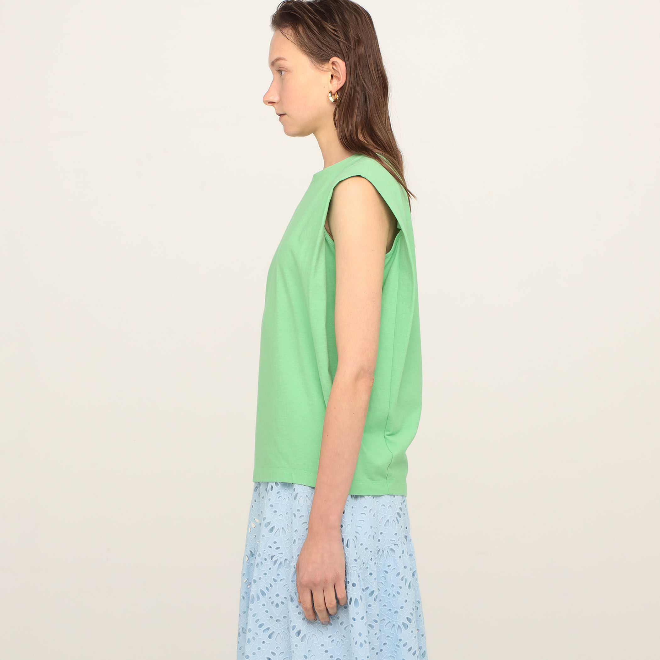 【美品】 Ballsey ストレッチジャージー ネックタックプルオーバー 白 S ストレッチジャージー ネックタックプルオーバー