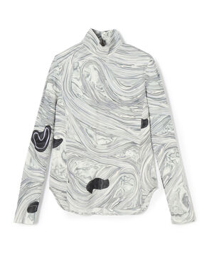 Mame Kurogouchi Marble Print Jersey High Neck Top