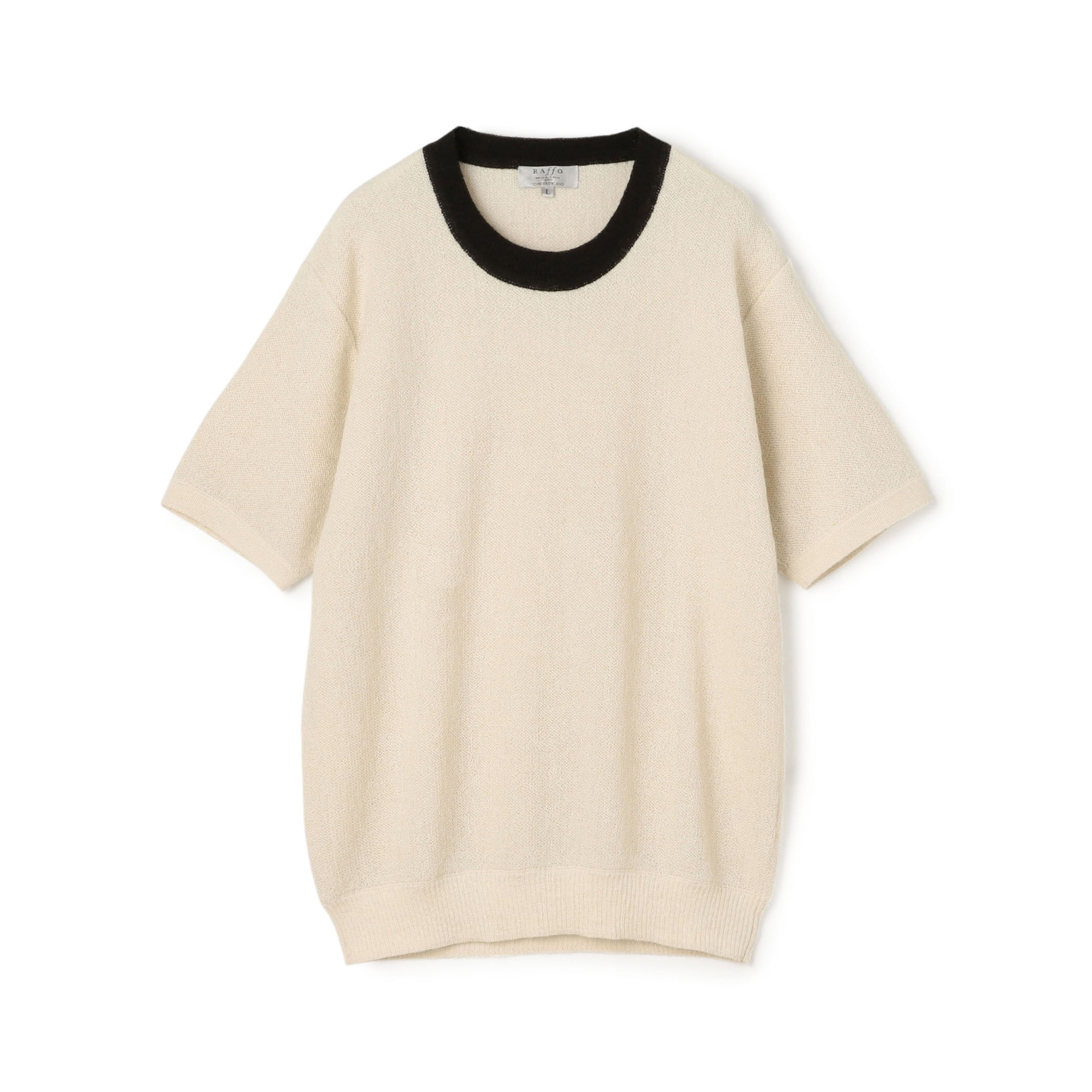 別注】Raffa Molina パイピング クルーネック ハーフスリーブニット