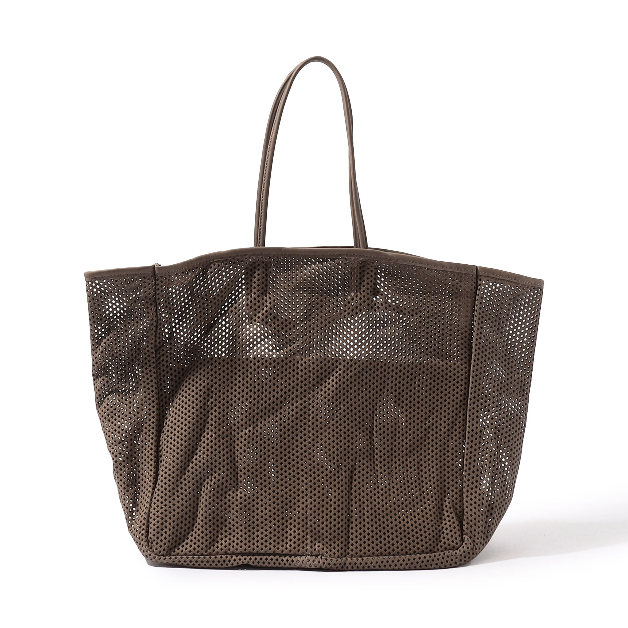 AMIACALVA WASHED LEATHER MESH TOTE L トートバッグ