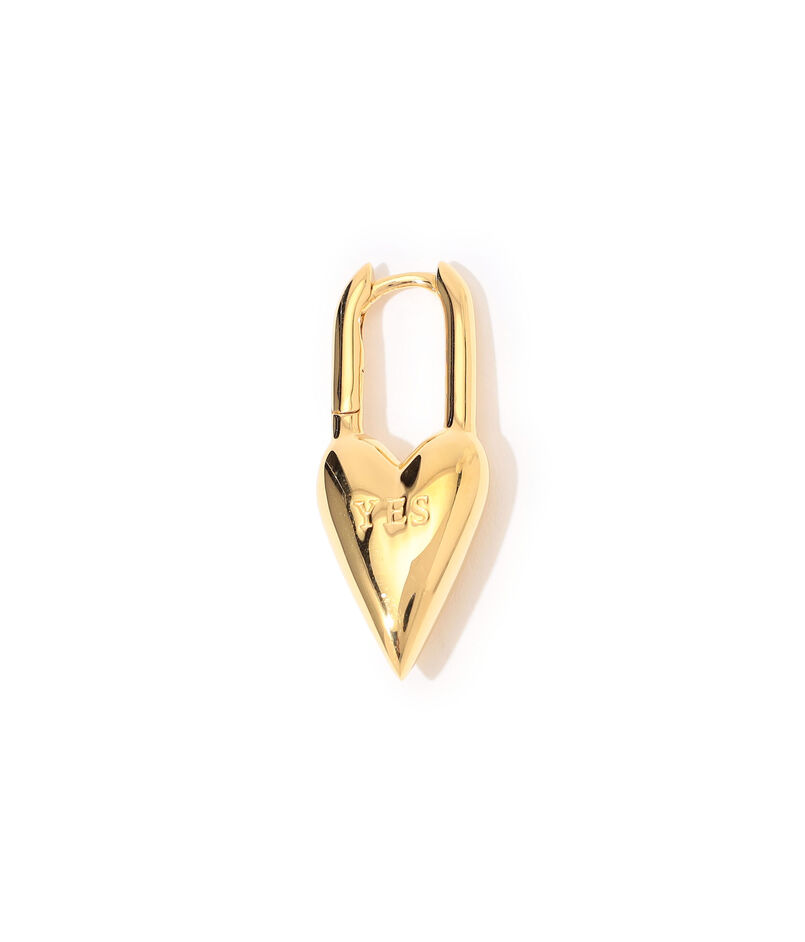 avgvst Yes-No Heart Lock ゴールド 片耳ピアス