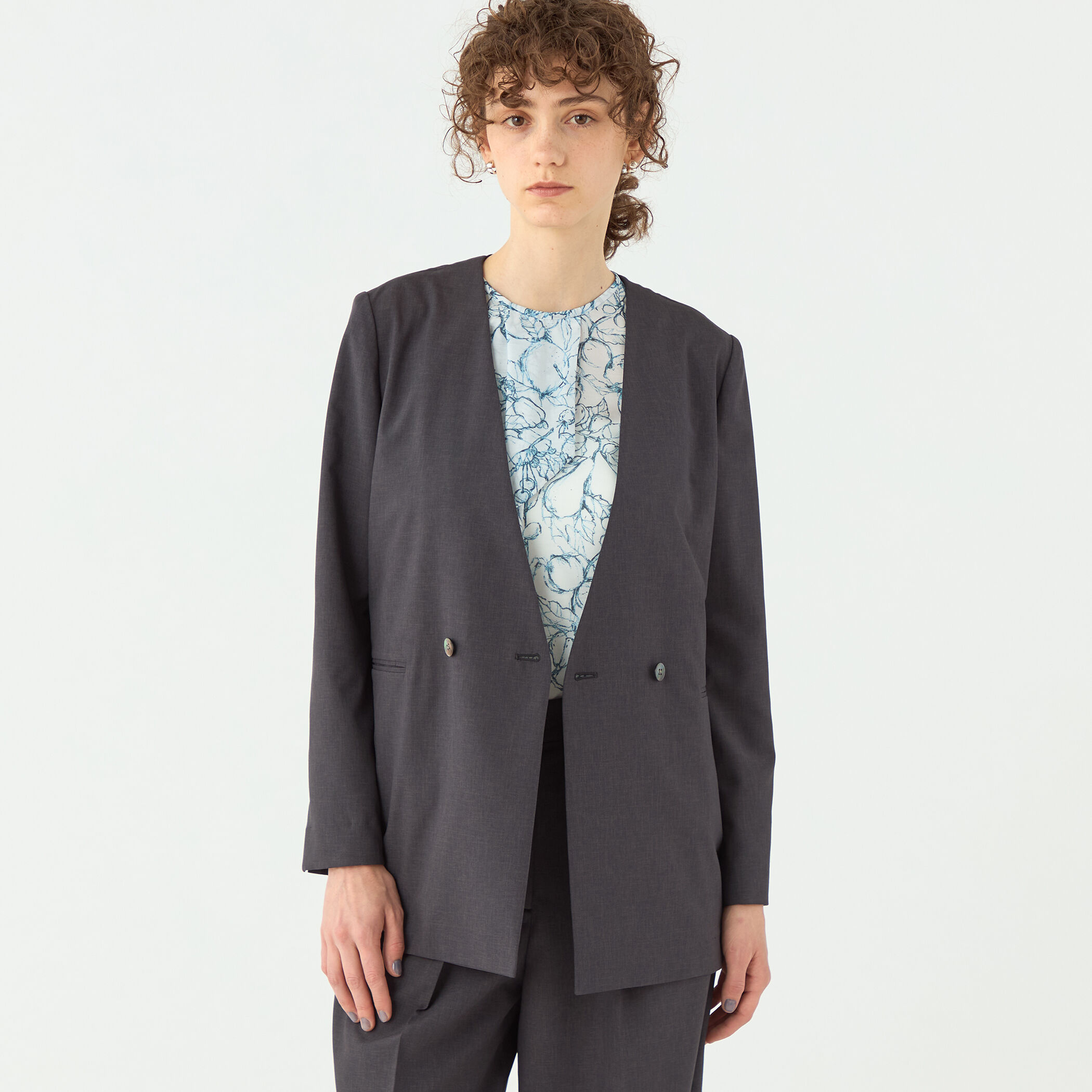 トゥモローランドコレクションジャケット セール】ベッチンシャンブレー ノッチドカラージャケット