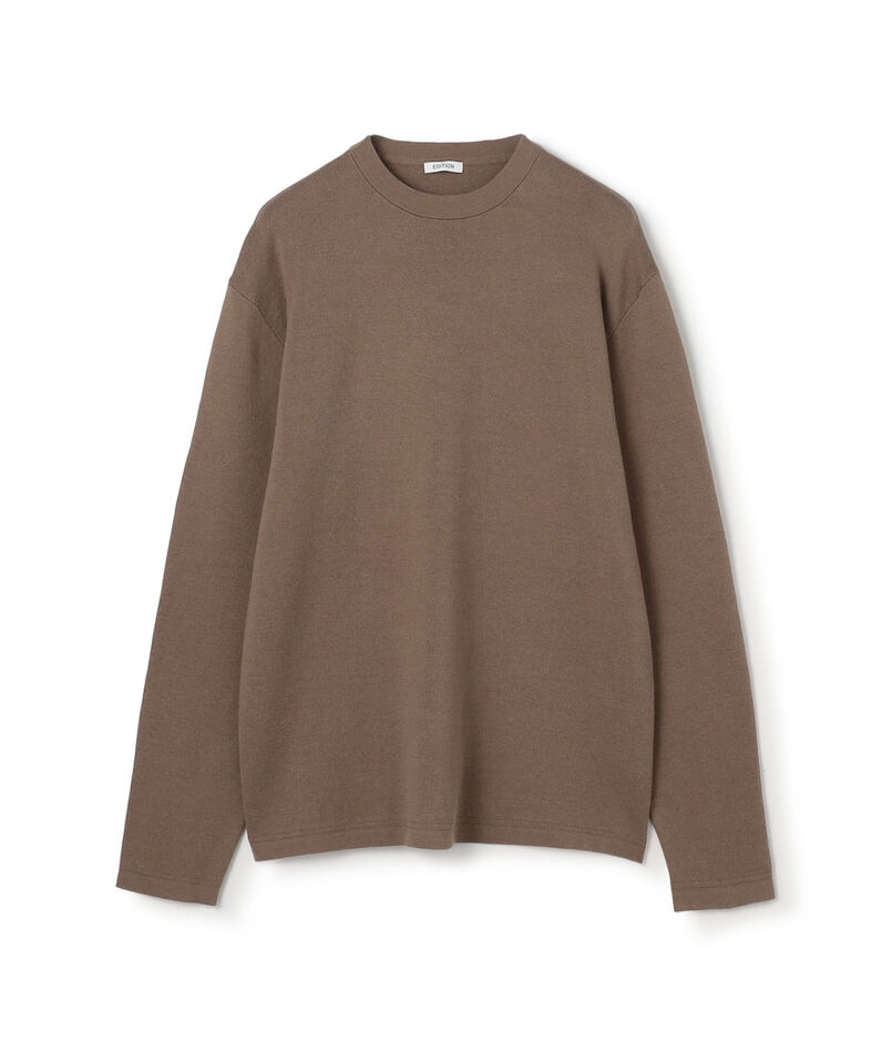 コットンカシミヤクルーネックニット