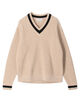 TOMORROWLAND Tricot ウールカシミヤ メランジニット Vネックプルオーバー