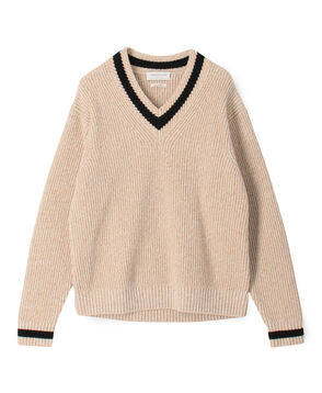 TOMORROWLAND Tricot ウールカシミヤ メランジニット Vネックプルオーバー