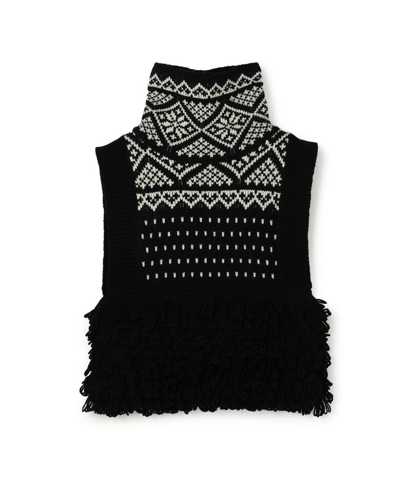 HYKE NORDIC VEST ハイネック ニットベスト