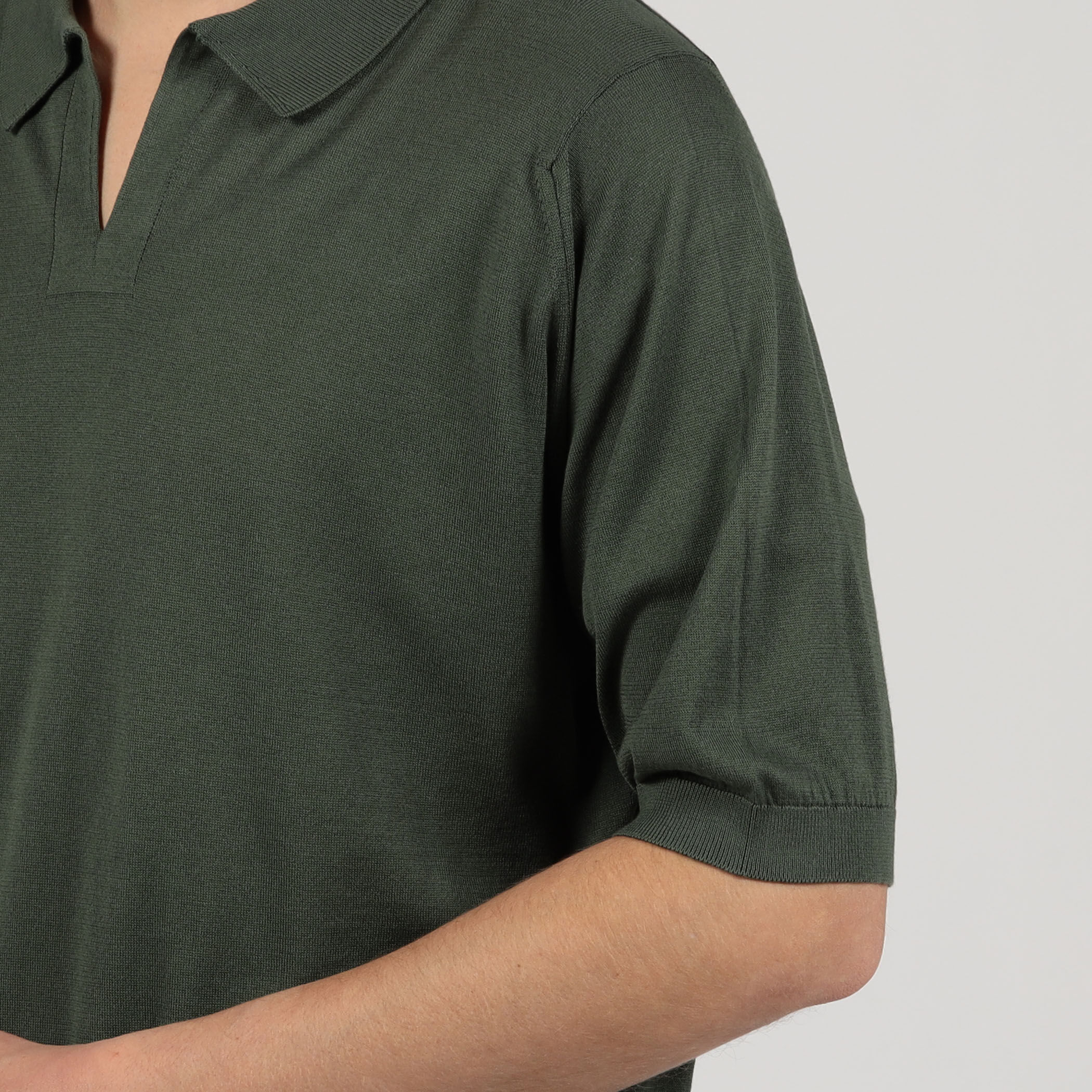 JOHN SMEDLEY デザートグリーン　L JOHN SMEDLEY × Aquascutum
